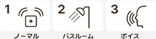 1.ノーマル 2.バスルーム 3.ボイス