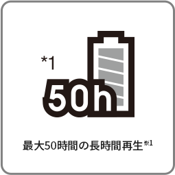 最大50時間の長時間再生*1