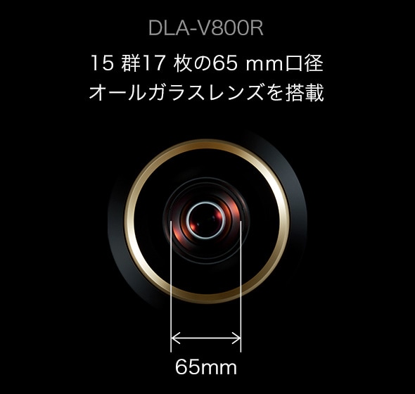 DLA-V800R 15群17枚の65㎜口径オールガラスレンズを搭載