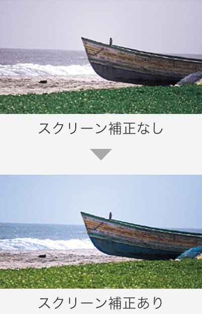 スクリーン補正なし→スクリーン補正あり