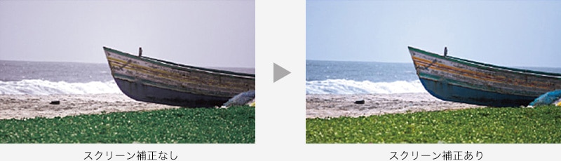 スクリーン補正なし→スクリーン補正あり