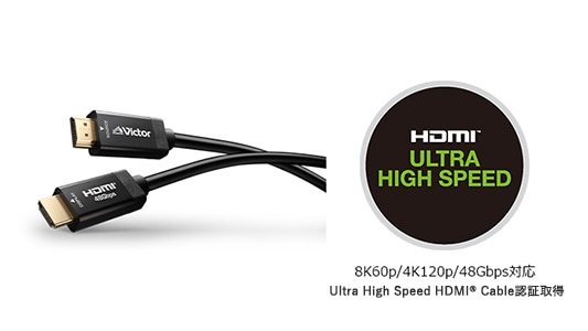 HDMI ULTRA HIGH SPEED 8K60p/4K120p/48Gbps対応 Ultra High Speed HDMI® Cable認証取得
